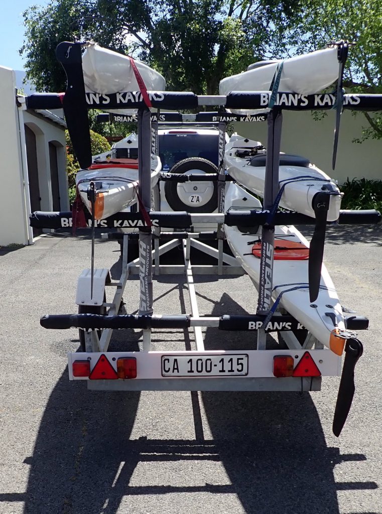 paddle experience - epic V7s loaded on trailer ready for a trip to the breede river.